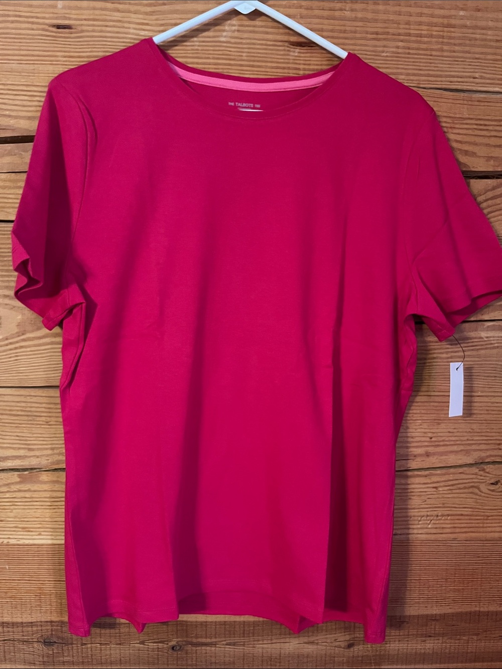 Talbots Short Sleeve Crewneck Tee in Fuchsia Pink